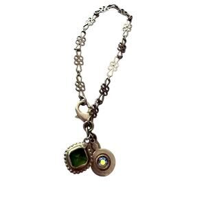 Sorrelli Crystal Silver Tone Flower Chain Bracelet